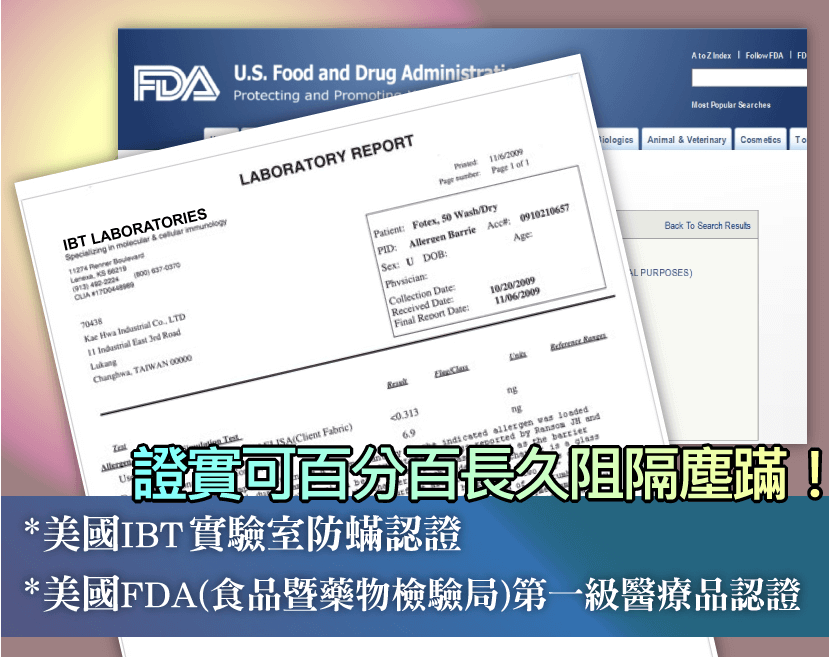 Fotex防蟎寢具擁有各項國際認證